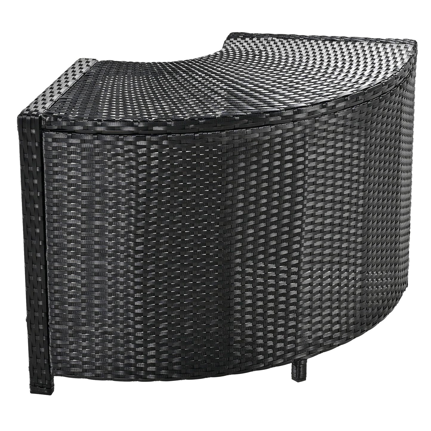 Spa Surround Spa Frame Quadrilateral Outdoor Rattan Sectional Sofa Set With Mini Sofa, Wooden Seats And Storage Spaces - Gray