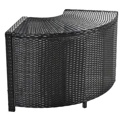 Spa Surround Spa Frame Quadrilateral Outdoor Rattan Sectional Sofa Set With Mini Sofa, Wooden Seats And Storage Spaces - Gray