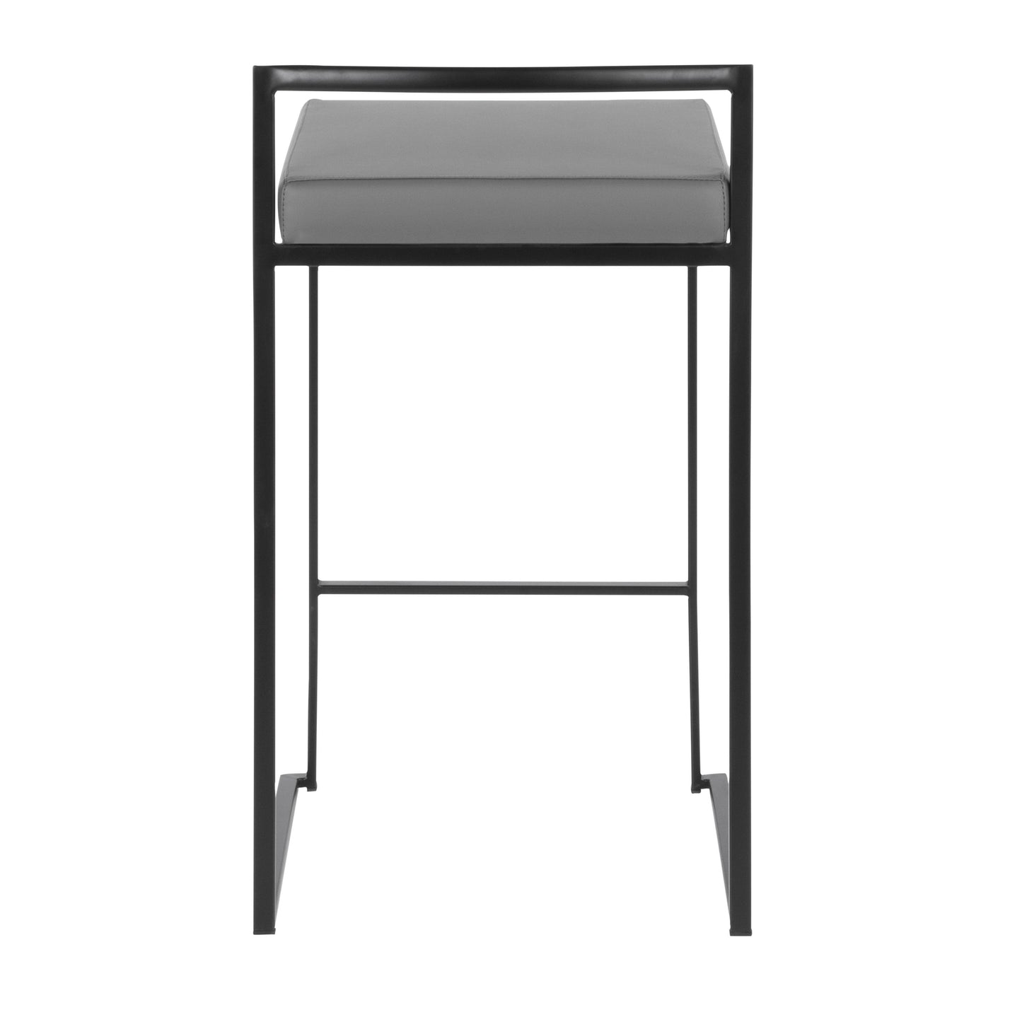 Fuji - Contemporary Stackable Counter Stool (Set of 2) - Black / Gray