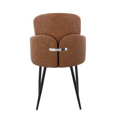 Dahlia - Contemporary Dining Chair (Set of 2) - Black / Camel