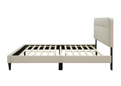 Queen Sized Upholstered Bed With USB - Off White