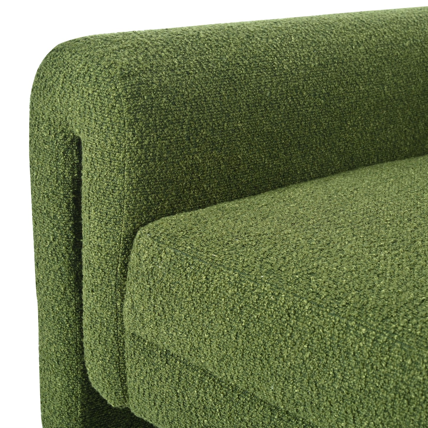 Modern Boucle Upholstered Accent Chair Sturdy Support & Luxurious Comfort Solid, Manufactured Wood - Green
