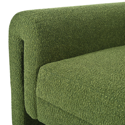 Modern Boucle Upholstered Accent Chair Sturdy Support & Luxurious Comfort Solid, Manufactured Wood - Green