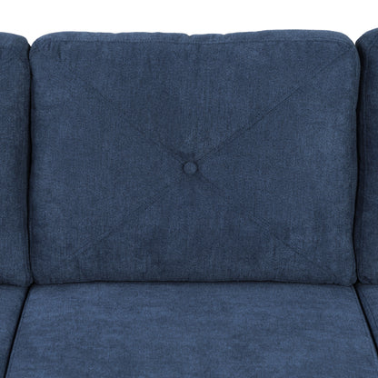 Horatio - Chenille 3 Seater Sofa - Navy