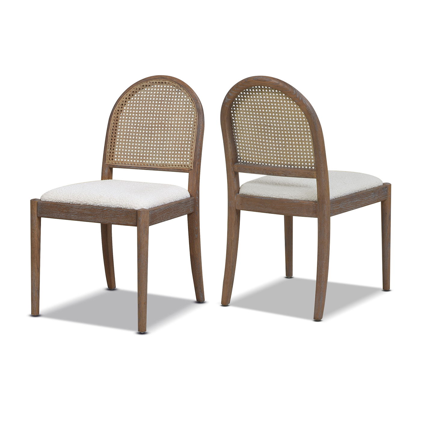 Panama - Curved Cane Side Dining Chair (Set of 2) - Ivory White