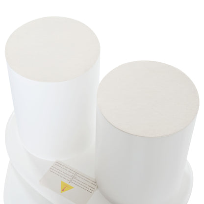 Cloud - Coffee Table (Set of 3), Irregular Shape Coffee Table With 2 Drawers, 2 Small Stools For Living Room - White