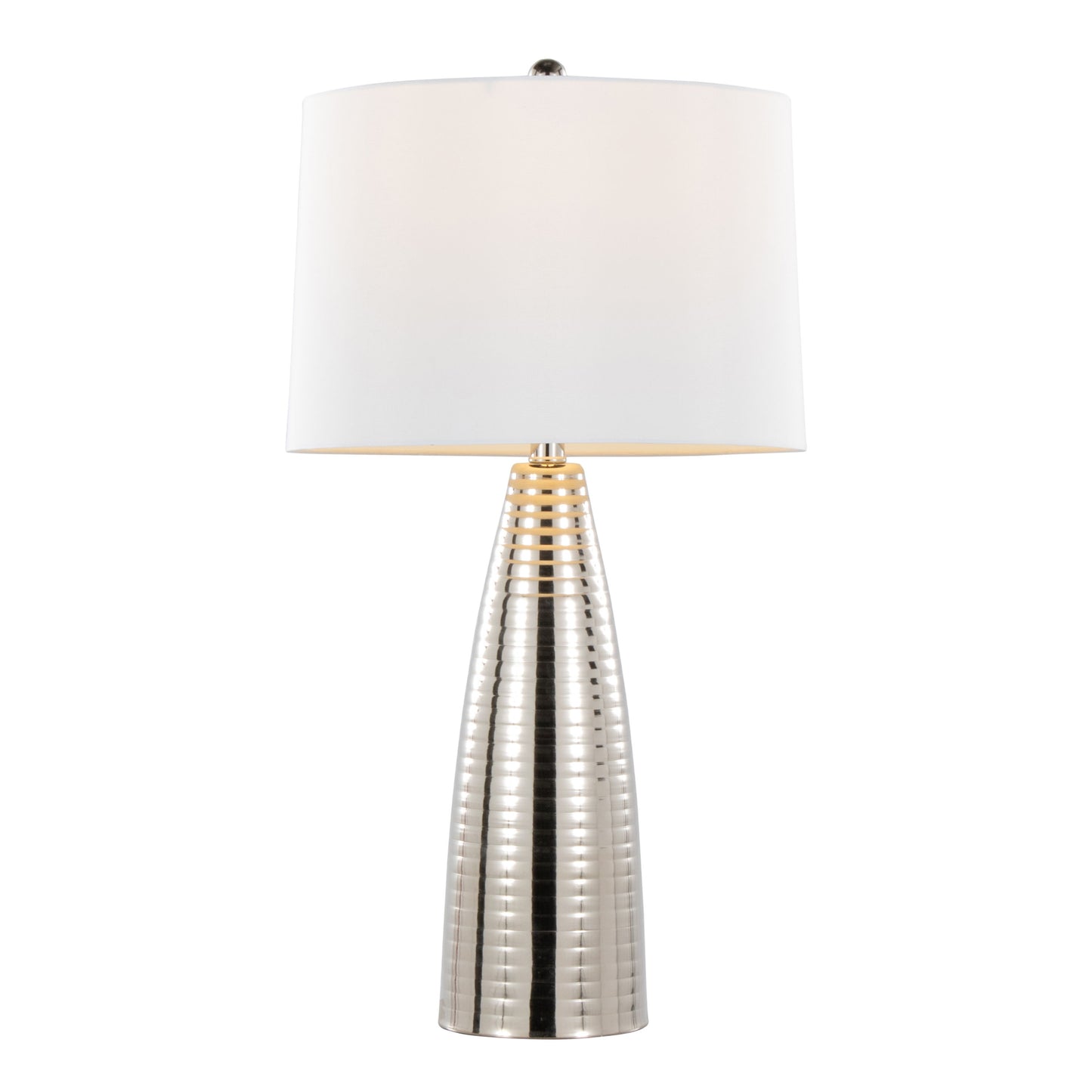 Maya - Contemporary Table Lamp (Set of 2) - Polished Nickel / White