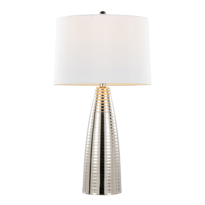 Maya - Contemporary Table Lamp (Set of 2) - Polished Nickel / White