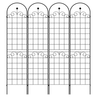 4 Pack Metal Garden Trellis For Climbing Plants Outdoor Rustproof Plant Support Rose Trellis Netting Trellis - Black