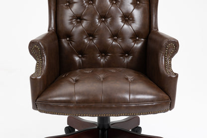 Executive Office Chair, High Back Reclining Comfortable Desk Chair With Smooth Glide Caster Wheels - Brown