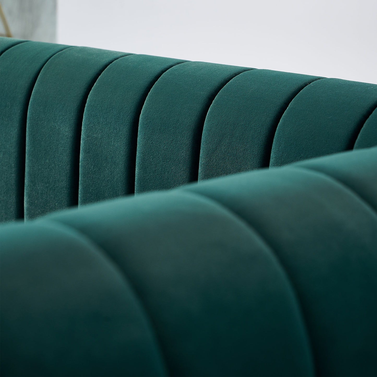 Contemporary Velvet Sofa Couch For Living Room - Green