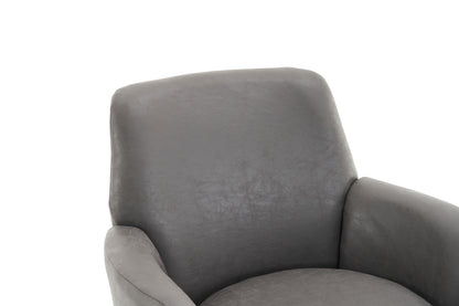 Swivel Barrel Chair, Swivel Accent Chairs Armchair For Living Room, Reading Chairs For Bedroom Comfy, Round Barrel Chairs With Gold Stainless Steel Base - Gray
