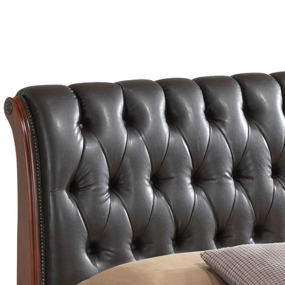Queen Storage Bed Elegant Transitional - Oak