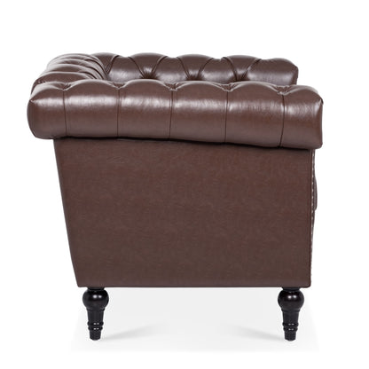 1 Seater Aesthetic Sofa For Living Room - Brown