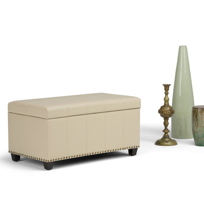 Amelia - Storage Ottoman Bench - Satin Cream