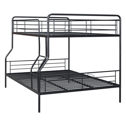 Full Long Over Queen Bunk Bed - Black