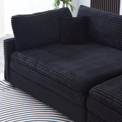 2 Throw Pillows, Four Backrests, Opening Up A New Style For The Living Room's Casual Area - Black