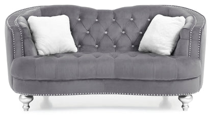 Charming Traditional Loveseat - Gray