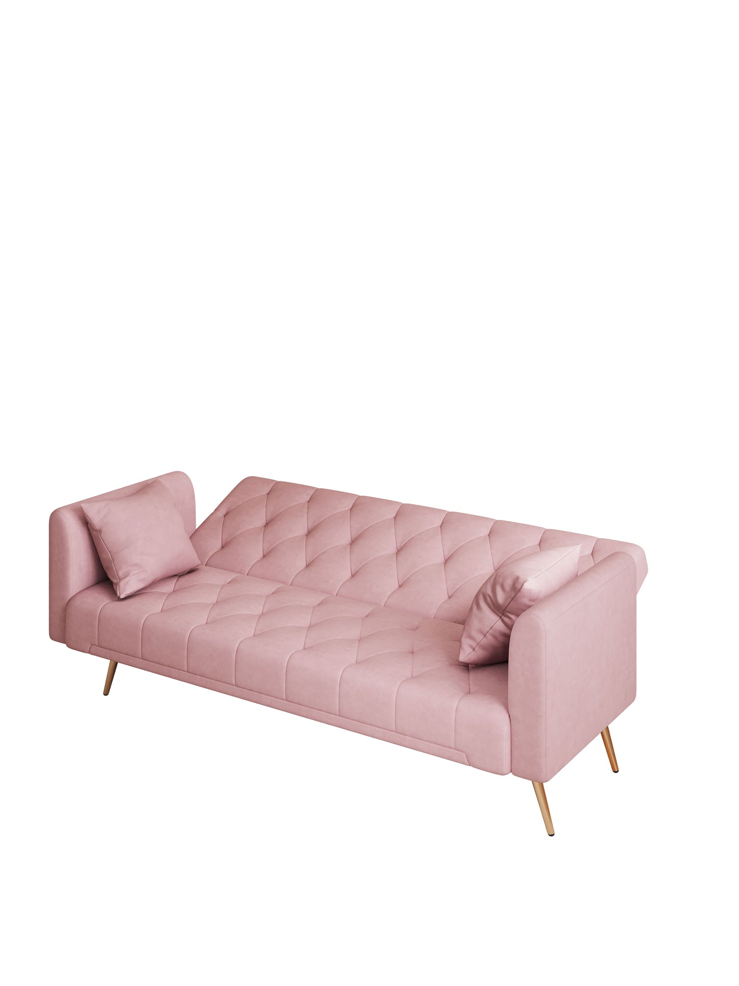 Convertible Double Folding Living Room Sofa Bed - Pink