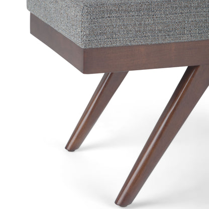 Chanelle - Mid Century Ottoman Bench - Pebble Gray