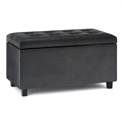 Cosmopolitan - Storage Ottoman - Distressed Black