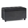 Cosmopolitan - Storage Ottoman - Distressed Black