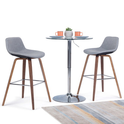 Randolph - Upholstered Bentwood Counter / Bar Height Stool (Set of 2) - Gray