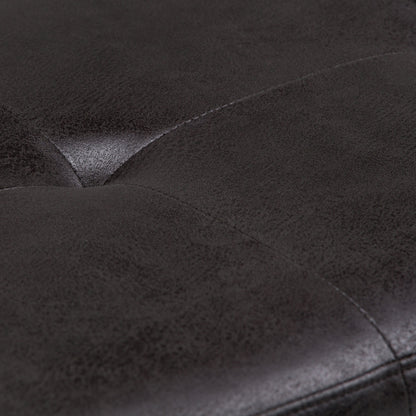 Lacey - Tufted Ottoman Bench - Distressed Black