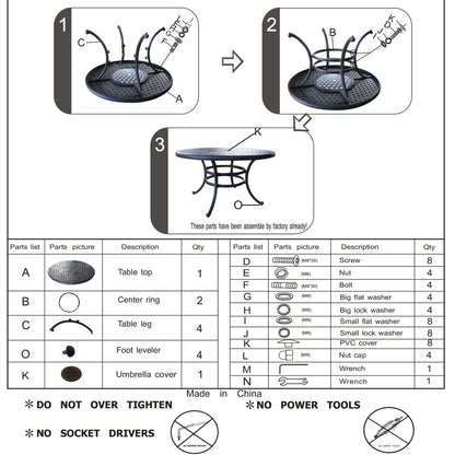 Round Dining Table - Dark Lava Bronze