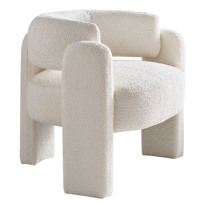 Boucle Upholstery Accent Chair - Beige