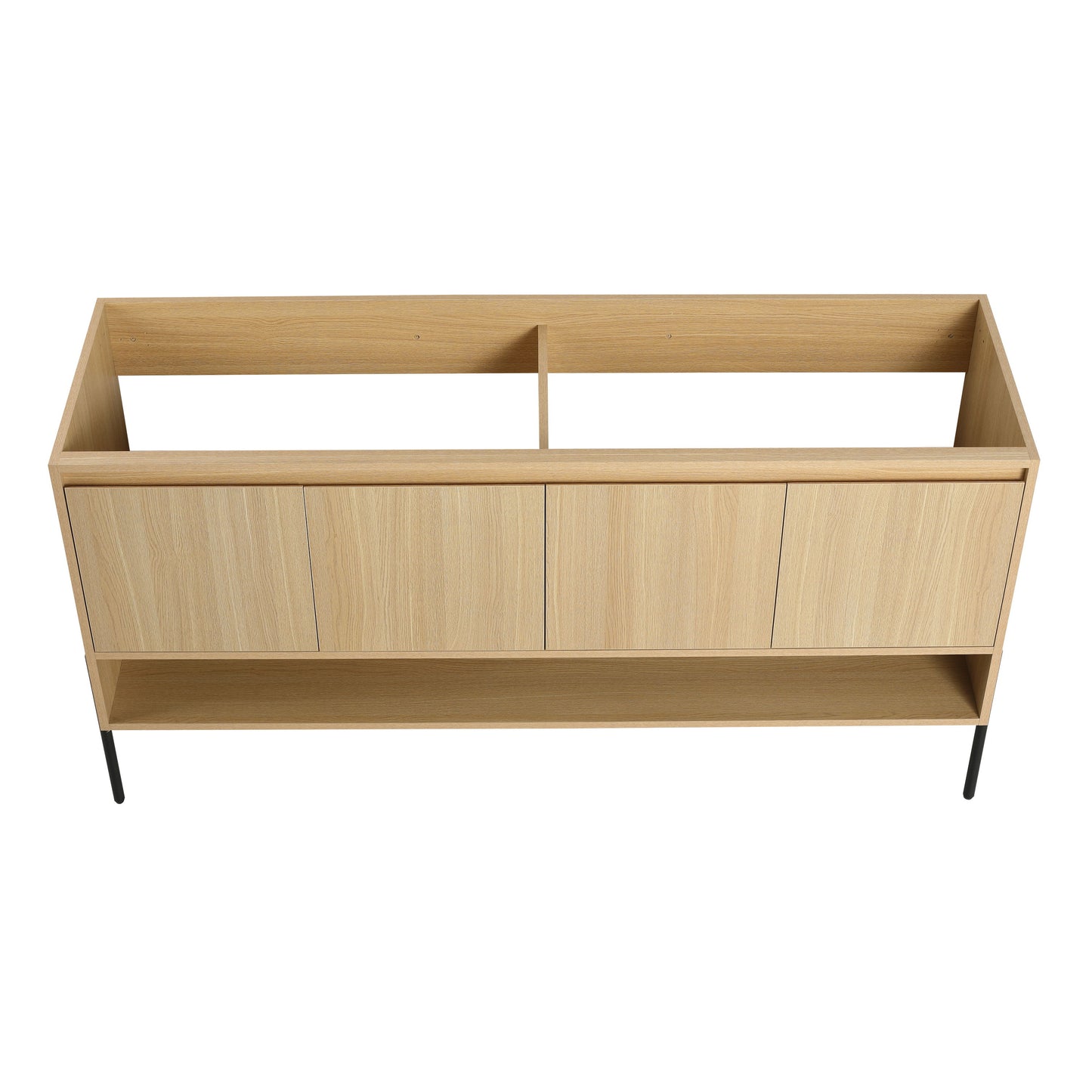 Modern Freestanding Bathroom Vanity With 4 Soft Close Cabinet Doors - Oak
