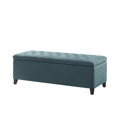 Tufted Top Soft Close Storage Bench - Blue