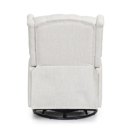 Classic Design, Manual Recliner Chair With 360 Degree Swivel - Beige