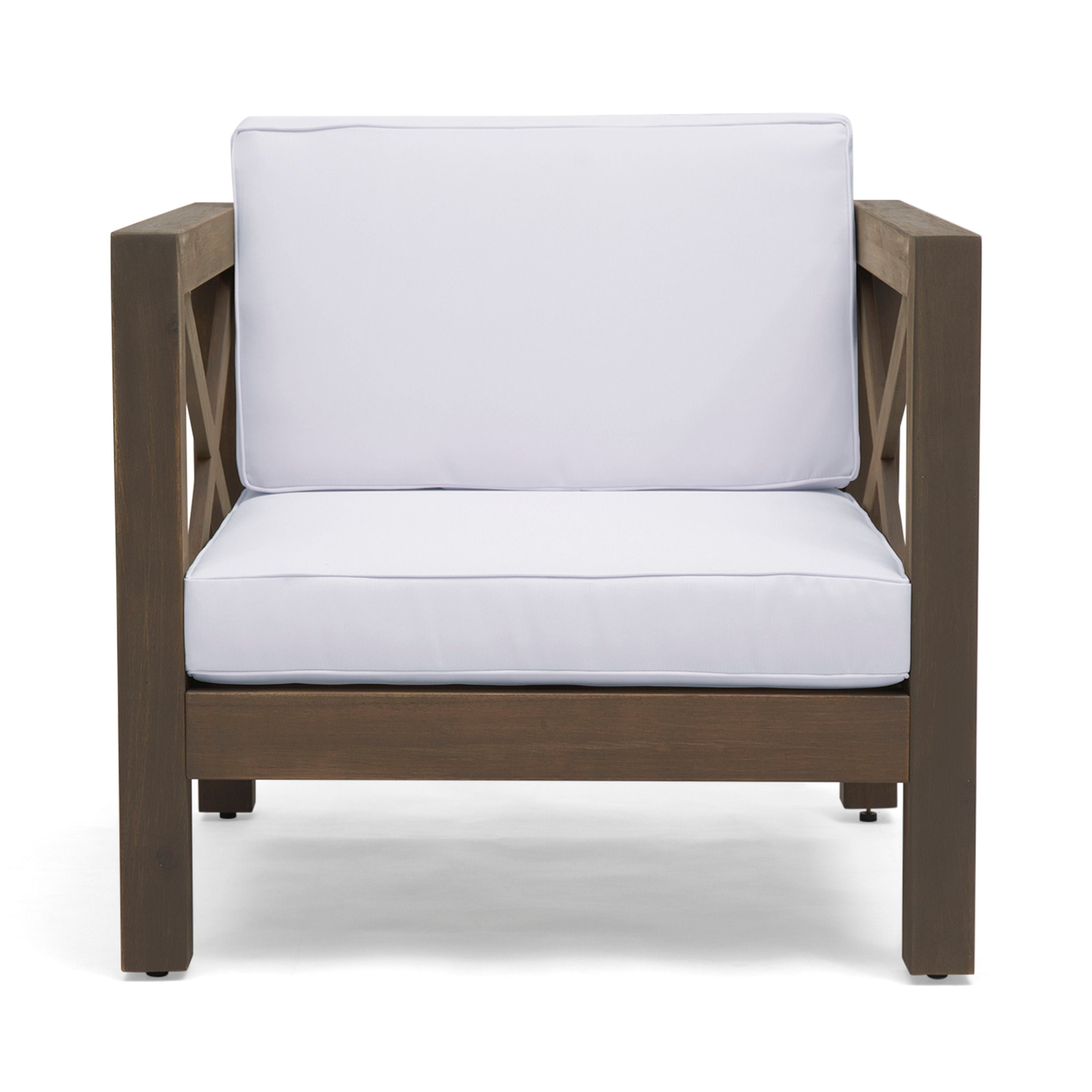 Brava - Modern Club Chair With Water Resistant Cushions - Gray / White
