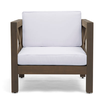 Brava - Modern Club Chair With Water Resistant Cushions - Gray / White