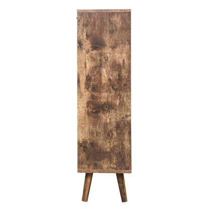4 Door Shoe Rack, Freestanding Modern Shoe Storage Cabinet, For Entryway - Burly Wood
