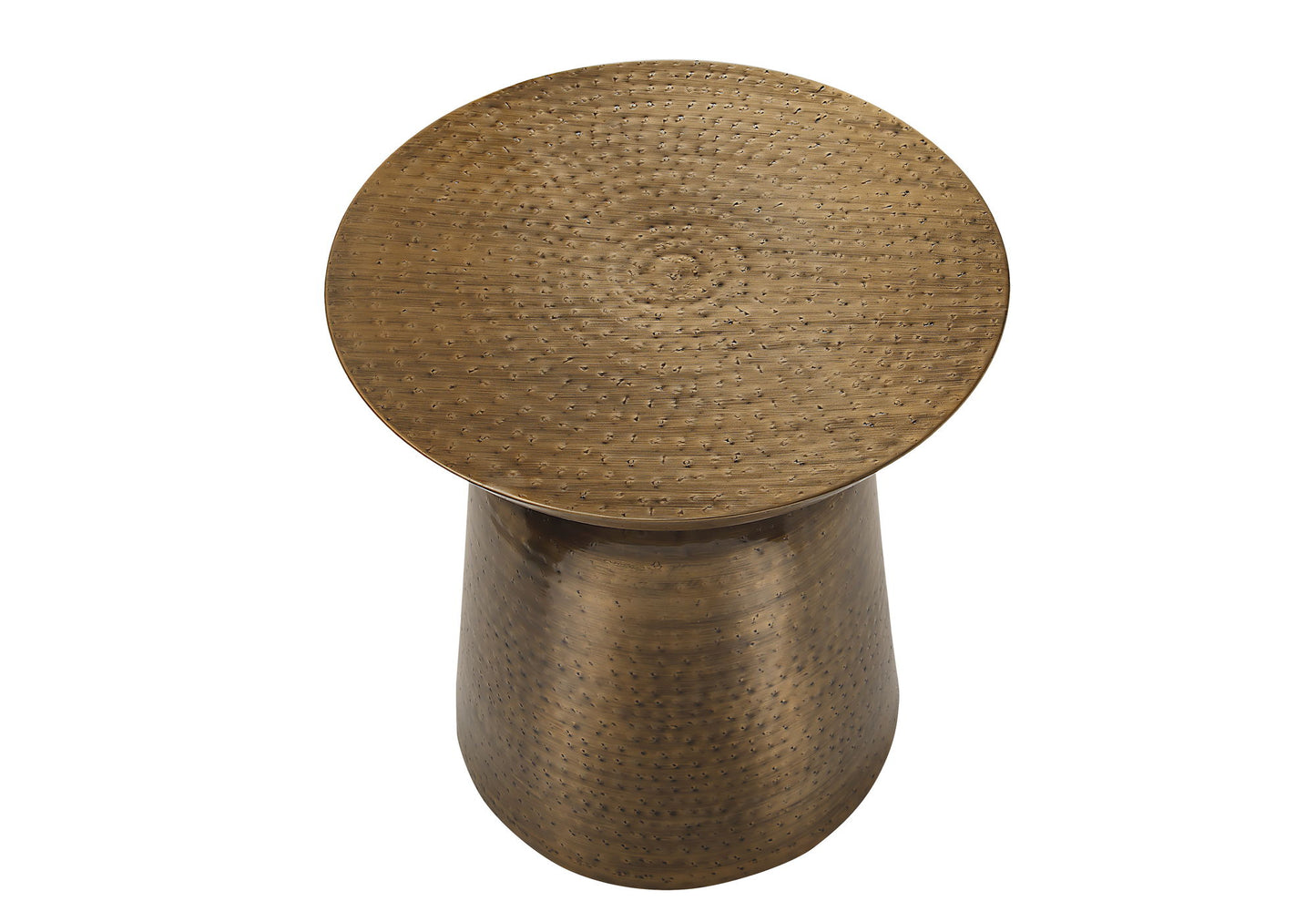 Drum Accent Side Table, Durable Construction - Copper