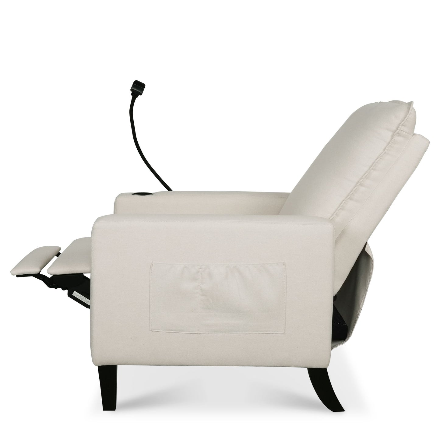 Recliner Chairs For Adults, Adjustable Recliner Sofa With Mobile Phone Holder & Cup Holder, Modern Reclining Chairs Fabric Push Back Recliner Chairs For Living Room, Bedroom - Beige