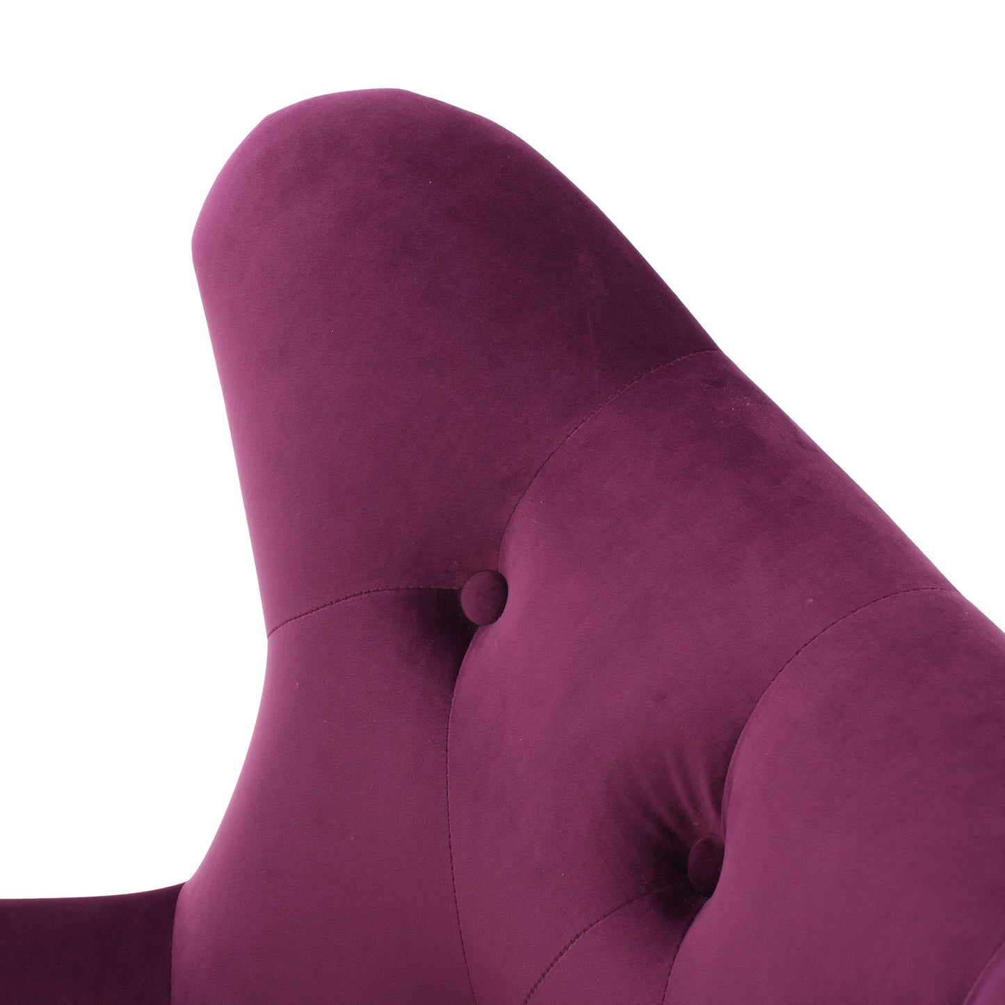 Alyssa - Velvet Arm Chair With Wingback Design - Fuchsia