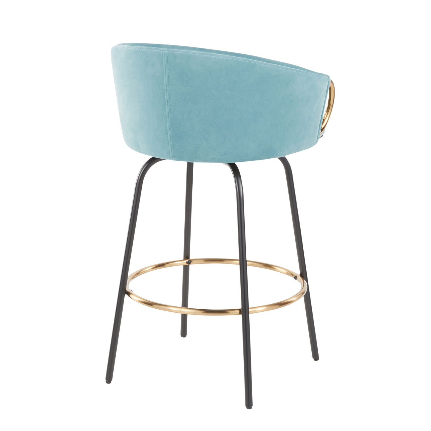 Claire - Contemporary / Glam Counter Stool (Set of 2) - Black / Light Blue