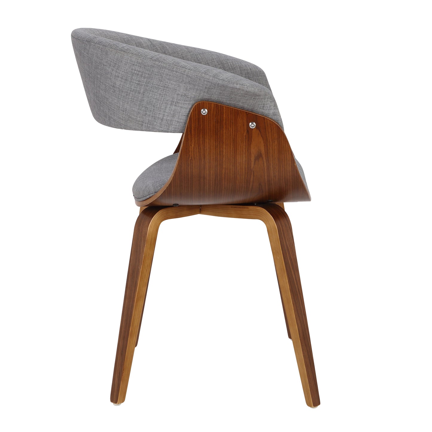 Vintage - Mod Mid-Century Modern Dining Accent Chair (Set of 2) - Walnut / Light Gray