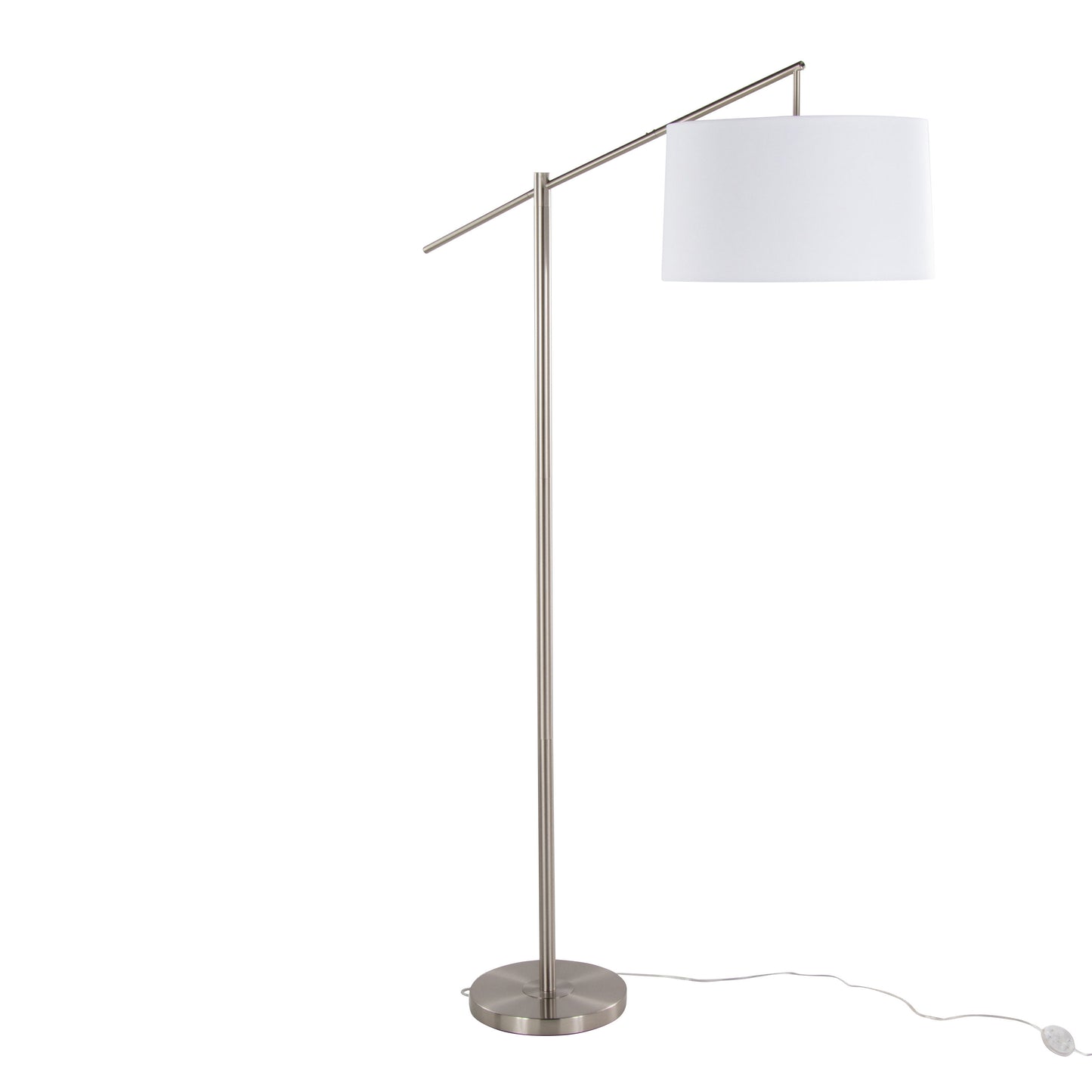 Casper - Contemporary Floor Lamp - Nickel / Off White