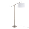 Casper - Contemporary Floor Lamp - Nickel / Off White