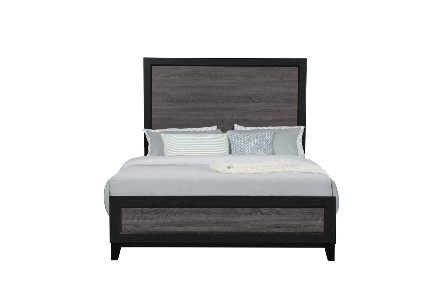 Soluto - Queen Bed - Gray / Black