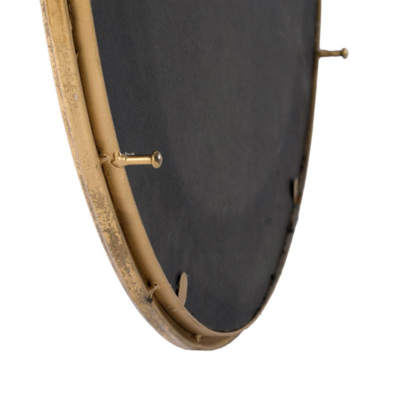 Circle Wall Mirror With Iron Frame, Accent Mirror For Living Room, Entryway, Office - Gold