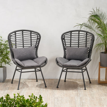 Calypso - Outdoor Chair With Water Resistance Cushion And Iron Frame - Gray