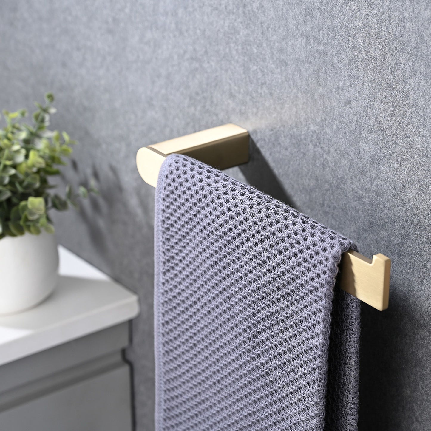 4 Pieces Bathroom Hardware Set Single Towel Bar, Towel Holder, Toilet Paper Holder, Stainless Steel - Brushed Gold