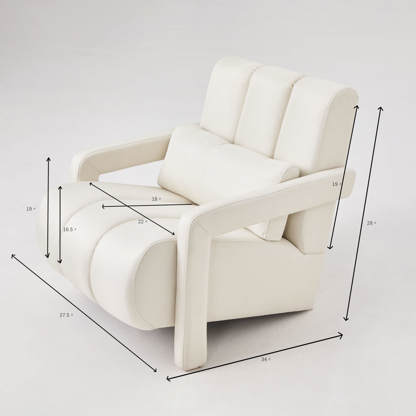 Modern Upholstered Accent Chair, Comfortable Linen Fabric With A Pillow For Living Room - Beige