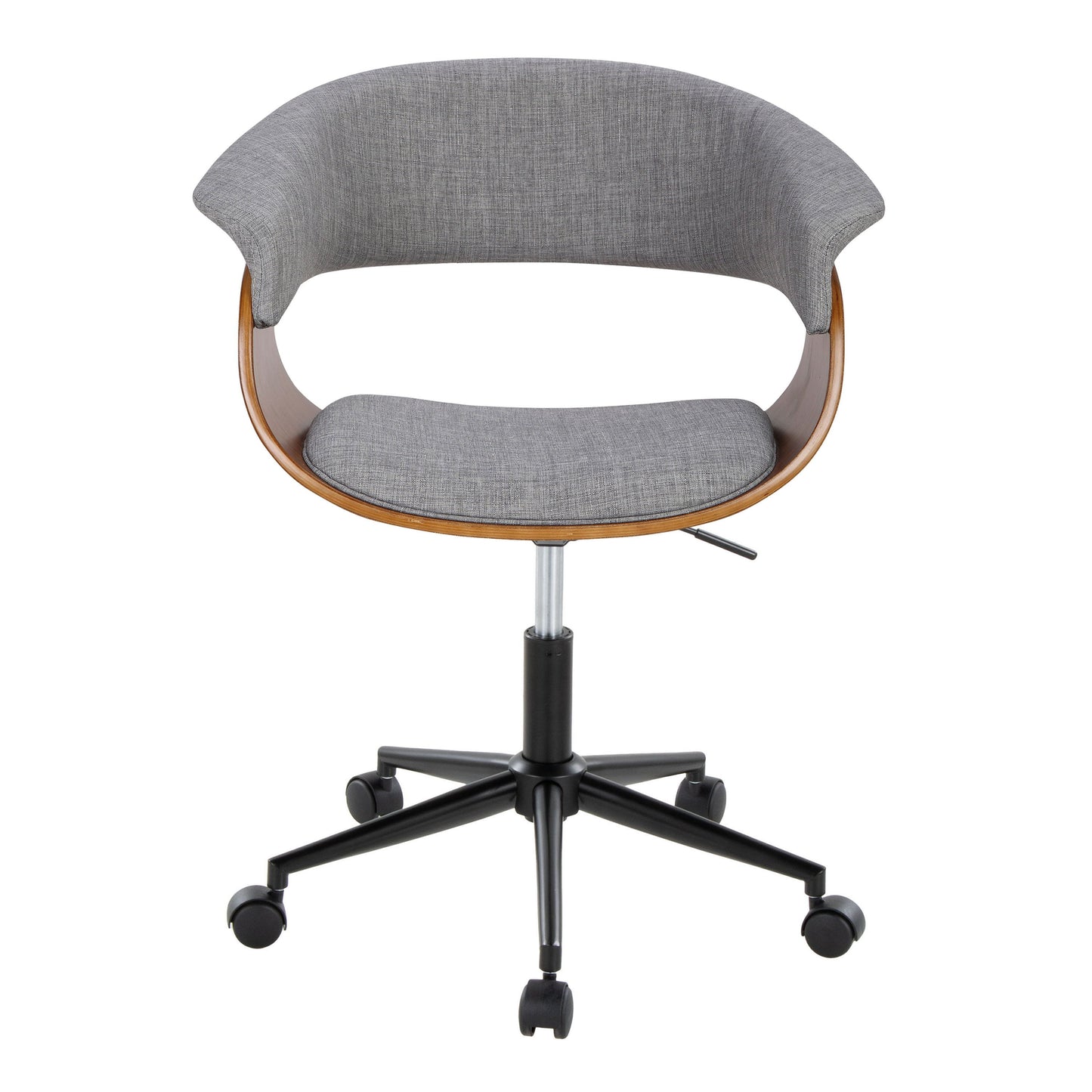 Vintage Mod - Mid-Century Modern Office Chair - Walnut / Light Gray