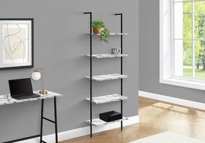 Bookshelf, Bookcase, Etagere, Ladder, 5 Tier, For Office, Contemporary & Modern - White